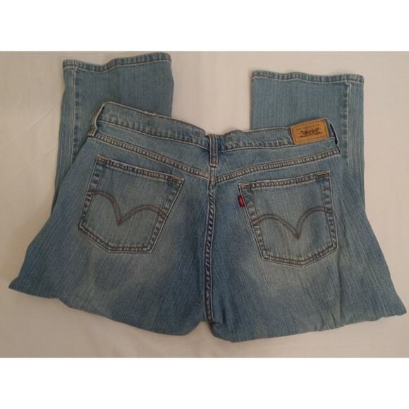 Levi's 516 Women's Capri Jeans Size 14 Blue Stretch Denim 21" Inseam - Picture 2 of 6